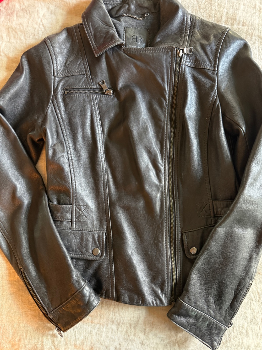 Banana Republic Black Leather Moto Jacket